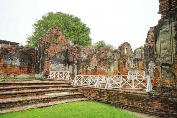 Ruiny Historická Budova Wichayen Domu Provincie Lopburi Thajsko Stock Fotografie