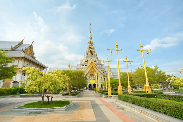Lindo Templo Wat Sothonwararam Província Chachoengsao Tailândia — Fotografia de Stock