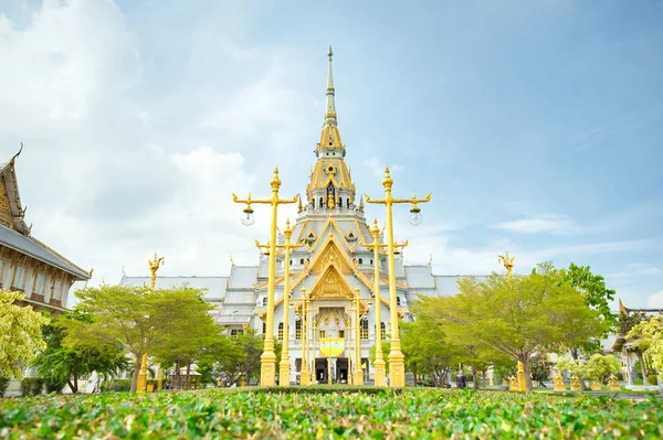 Lindo Templo Wat Sothonwararam Província Chachoengsao Tailândia — Fotografia de Stock