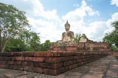 Antik Buda Wat Mae Chon, Sukhothai Eyaleti, Tayland.