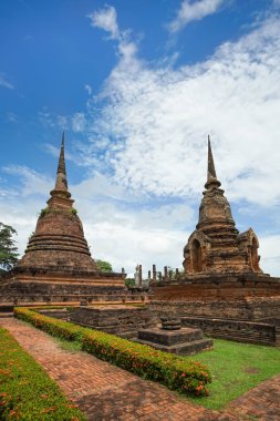 UNESCO Dünya Mirası sit alanı Wat Sa Si Sukhothai Historical Park, Sukhothai Eyaleti, Tayland.