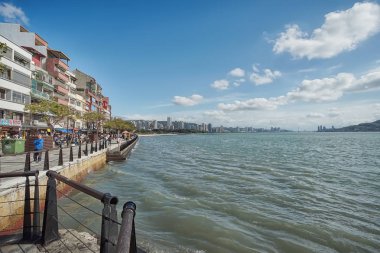 Yeni Taipei, Tayvan - 24 Kasım 2018: Tamsui eski sokak Tamsui bölgesinde, waterfront yeni Taipei, Tayvan yakındır.