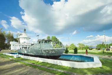 Trad, Thailand - December 01, 2018: Koh Chang Naval Battle Memorial in Trad province, Thailand. This place is both a monument and a museum for naval educational. clipart