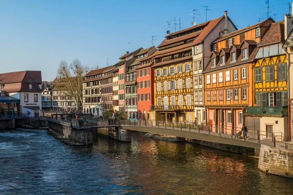 Strasburgo Alsazia Francia 2019 Famoso Quartiere Turistico Petite France Case — Foto Stock