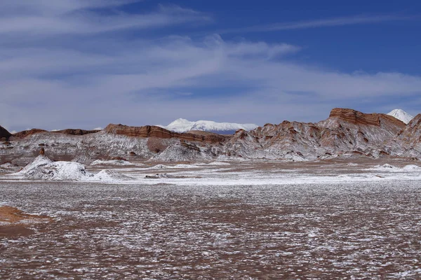 Paisajes Del Desierto Atacama Valle Luna Valle Luna Volcanes Nevados — Foto de Stock