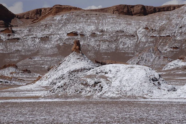 Paisajes Del Desierto Atacama Valle Luna Sal Rocas Rojas Valle —  Fotos de Stock