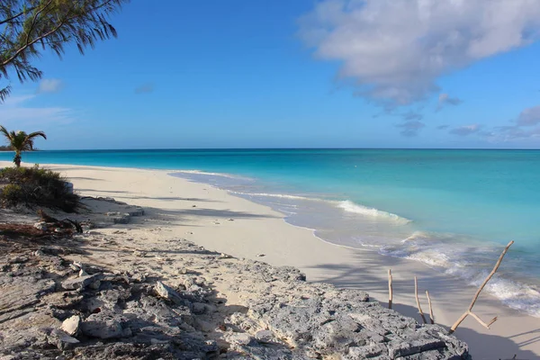 Playa Mar Azul Una Isla Caribeña Long Island Bahamas —  Fotos de Stock