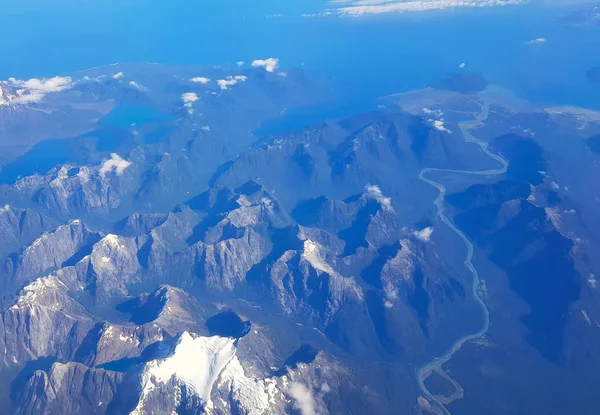 Vista Aérea Grupos Montañas Cordillera Los Andes Patagonia Chile —  Fotos de Stock