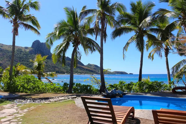 The tropical island of Kuata, in the background Wayasewa Island, Yasawa Islands, Fiji