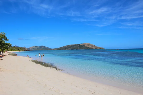 Nacula Island Fidži Srpen 2017 Pohled Blue Lagoon Beach Ostrově — Stock fotografie