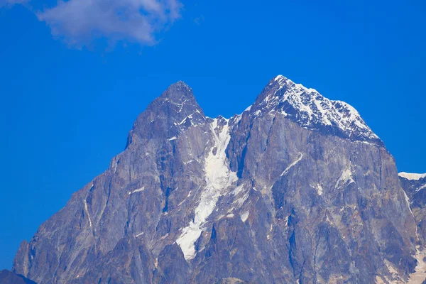 Ushba Mountain 710 One Most Notable Peaks Caucasus Mountains Svaneti Stock Picture