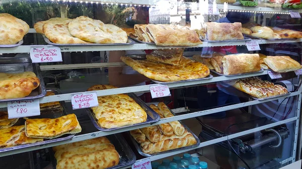 Tiflis Gürcistan Ağustos 2018 Tiflis Gürcistan Daki Bir Pastane Dükkanı — Stok fotoğraf