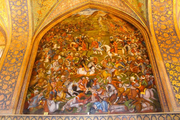 Isfahan Iran April 2016 Fresco Binnen Het Chehel Sotoun Paleis — Stockfoto