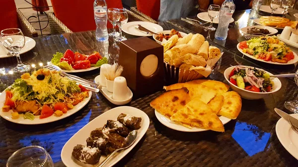 Typisch Georgische Gerichte Einem Restaurant Tiflis — Stockfoto