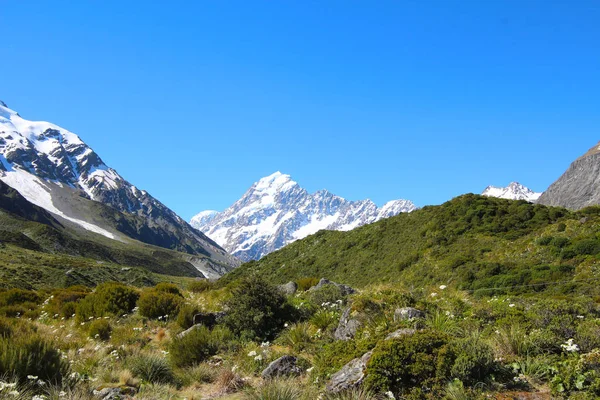 Aoraki Mount Cook Largo Hooker Valley Track Nueva Zelanda — Foto de Stock