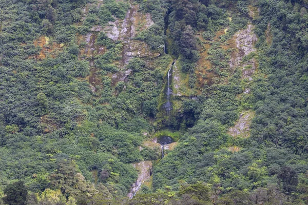 Small Waterfall Doubtful Sound Fiordland National Park South Island New — Stock Photo, Image