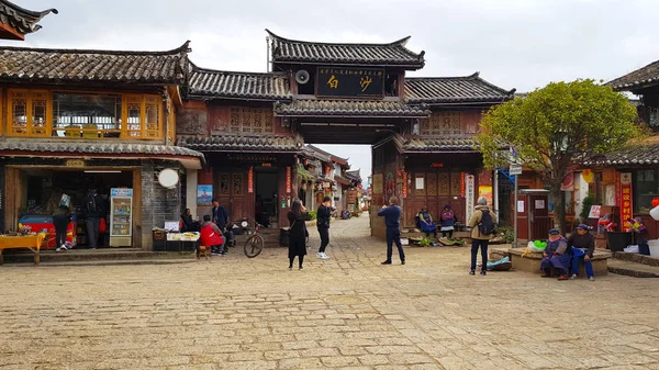 Toegangspoort Van Oude Stad Van Baisha Lijiang Yunnan China — Stockfoto