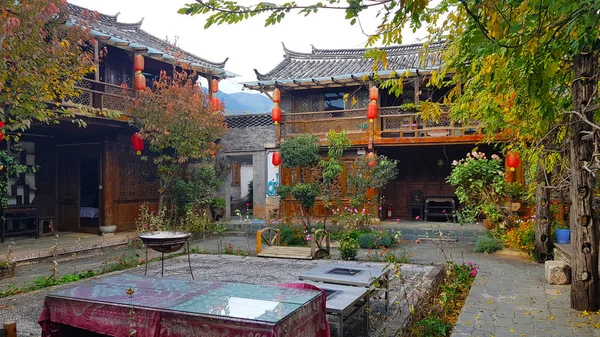 Een Klein Plein Oude Stad Van Baisha Lijiang Yunnan China — Stockfoto