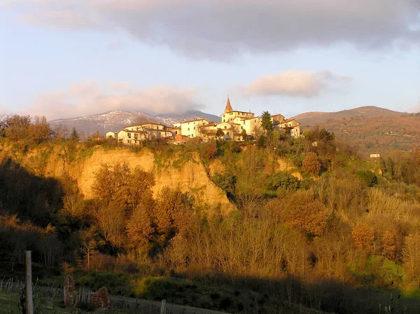 Villaggio Piantravigne Paesaggio Sullo Sfondo Della Gioconda Leonardo Vinci Balze — Foto Stock