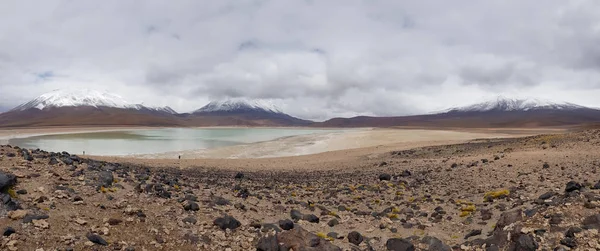 Blick Auf Die Laguna Verde Der Wüstenlandschaft Des Andenhochlandes Von — Stockfoto