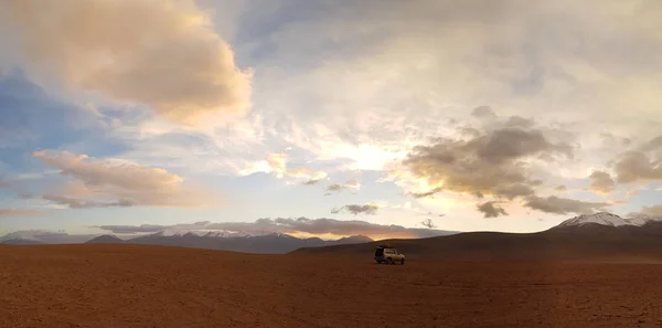 Paysage Désertique Plateau Andin Bolivie Coucher Soleil Dans Désert Siloli — Photo