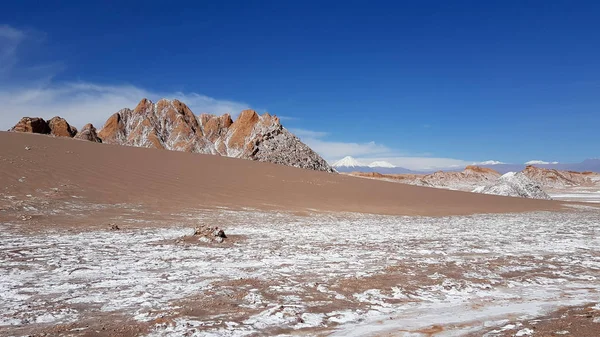 Valle Luna Con Suelo Salado Del Desierto Atacama Chile — Foto de Stock