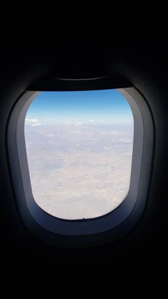 Ένα Παράθυρο Αεροπλάνου Και Έρημος Ατακάμα Χιλή — Φωτογραφία Αρχείου