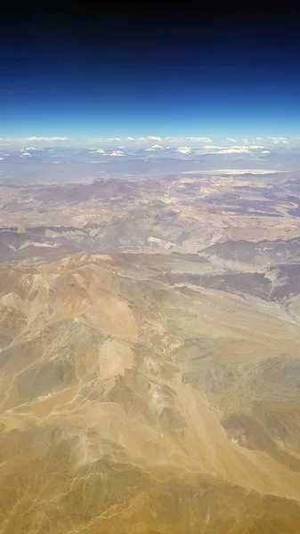 Vista Del Desierto Atacama Los Volcanes Andinos Desde Avión Chile — Foto de Stock