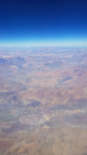 Vista Del Desierto Atacama Los Volcanes Andinos Desde Avión Chile — Foto de Stock