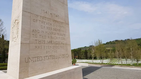 Dedication Memorial Obelisk American Soldiers Who Died World War Florence — Stock Photo, Image