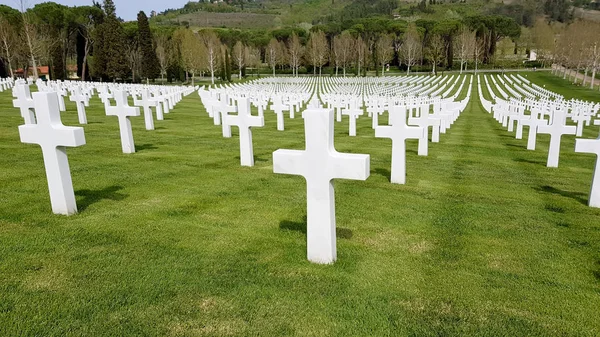 Krzyżowcy Amerykańskich Żołnierzy Którzy Zginęli Podczas Wojny Światowej Pochowany Florence — Zdjęcie stockowe