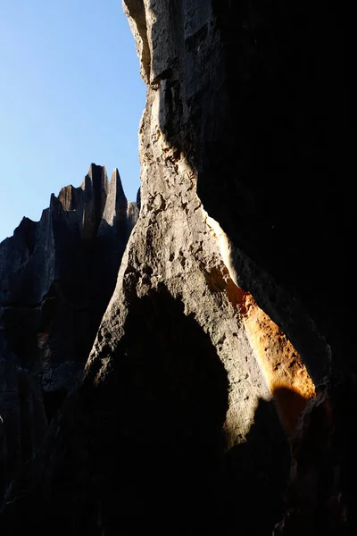 Le paysage de la forêt de pierre au Yunnan. Ceci est un format calcaire — Photo