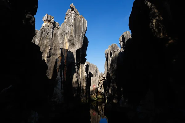 A Stone Forest táj Yunnan. Ez egy mészkő formátum — Stock Fotó