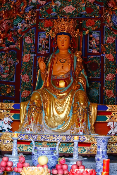 Uma estátua no Templo Yantong, um grande complexo budista em Kunming Yunnan, China — Fotografia de Stock