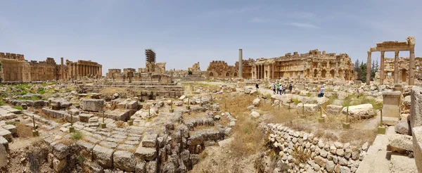 The rectangular Great Court. The ruins of the Roman city of Heliopolis or Baalbek in the Beqaa Valley. Baalbek, Lebanon