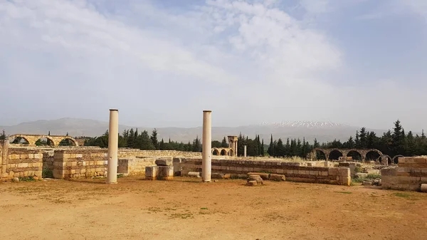 Rozvaliny Umajjovské metropole Anjar. Údolí Beqaa, Libanon — Stock fotografie