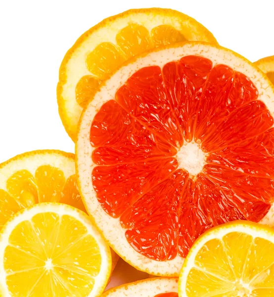 柑橘切片背景在白色 — 图库照片