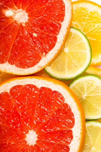 Citrus Segmenten Witte Achtergrond — Stockfoto