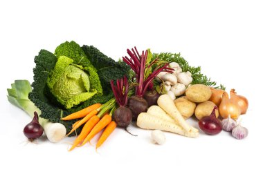 Çeşitli sebze ile kompozisyon 