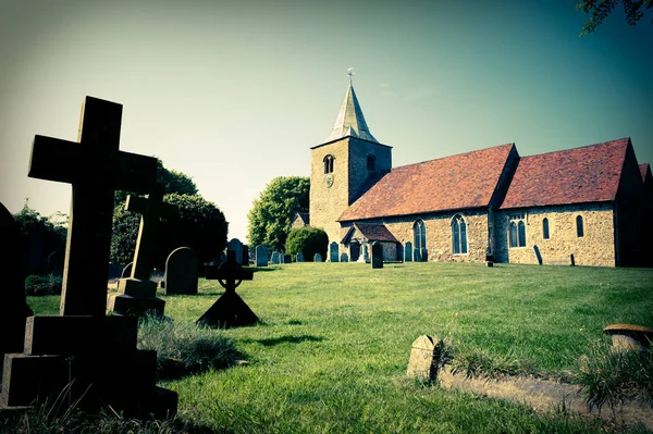 Une Ancienne Chapelle Cimetière Dans Essex Royaume Uni — Photo