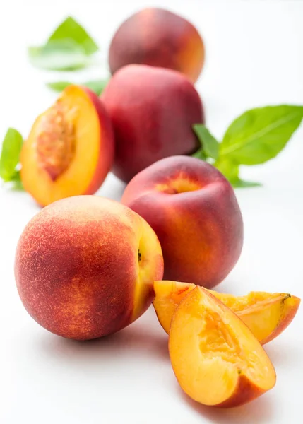 Fresh Peaches White Royalty Free Stock Images