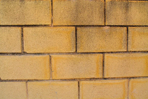 Wand Mit Blöcken Gelb — Stockfoto