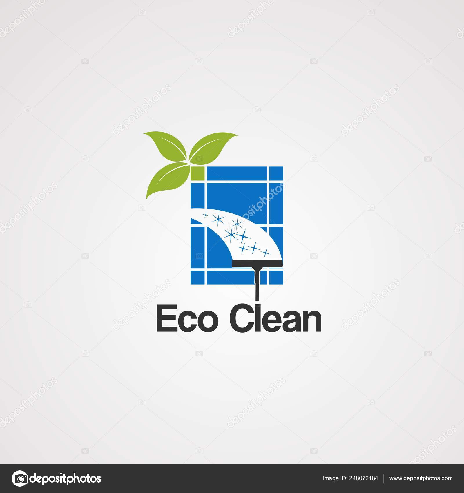 Eco clean logo vector, icon, element,and template for business Stock