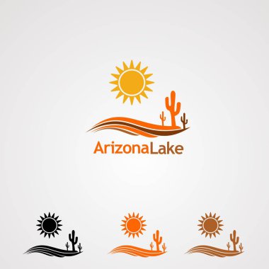 Arizona Gölü logo vektör, simge, öğe ve şirket için şablon