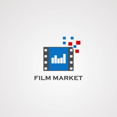 Film Pazar logo vektör, simge, öğe ve şirket için şablon