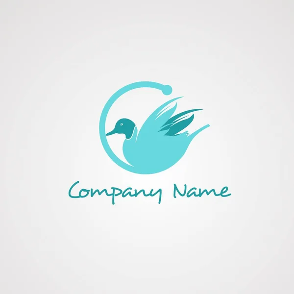 Logo d'oie vecteur, icône, élément et modèle pour l'entreprise — Image vectorielle