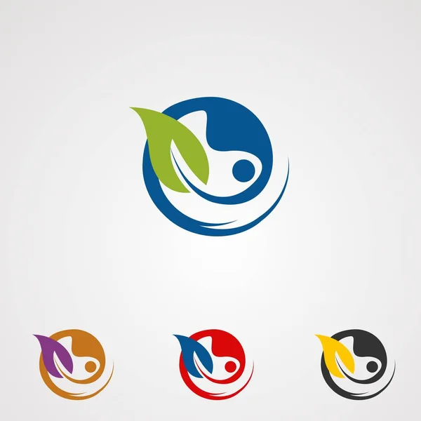 Logo naturel à base de plantes vecteur, icône, élément et modèle pour les entreprises — Image vectorielle