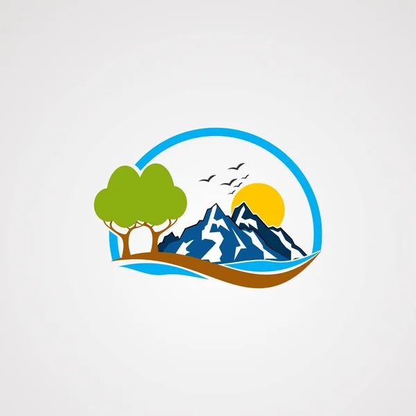 Rock mountain logotypen vektor, ikon, element och mall för företag — Stock vektor