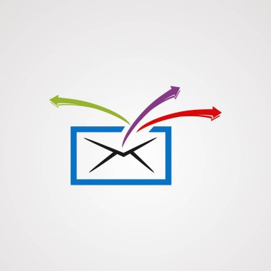 viral e-posta logo vektör, simge, öğe ve şirket için şablon