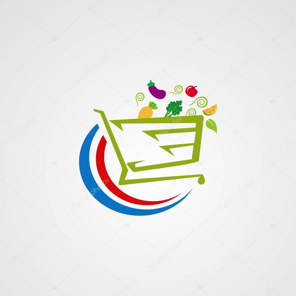 Vegetable market logo vector, icon, element, and template for company